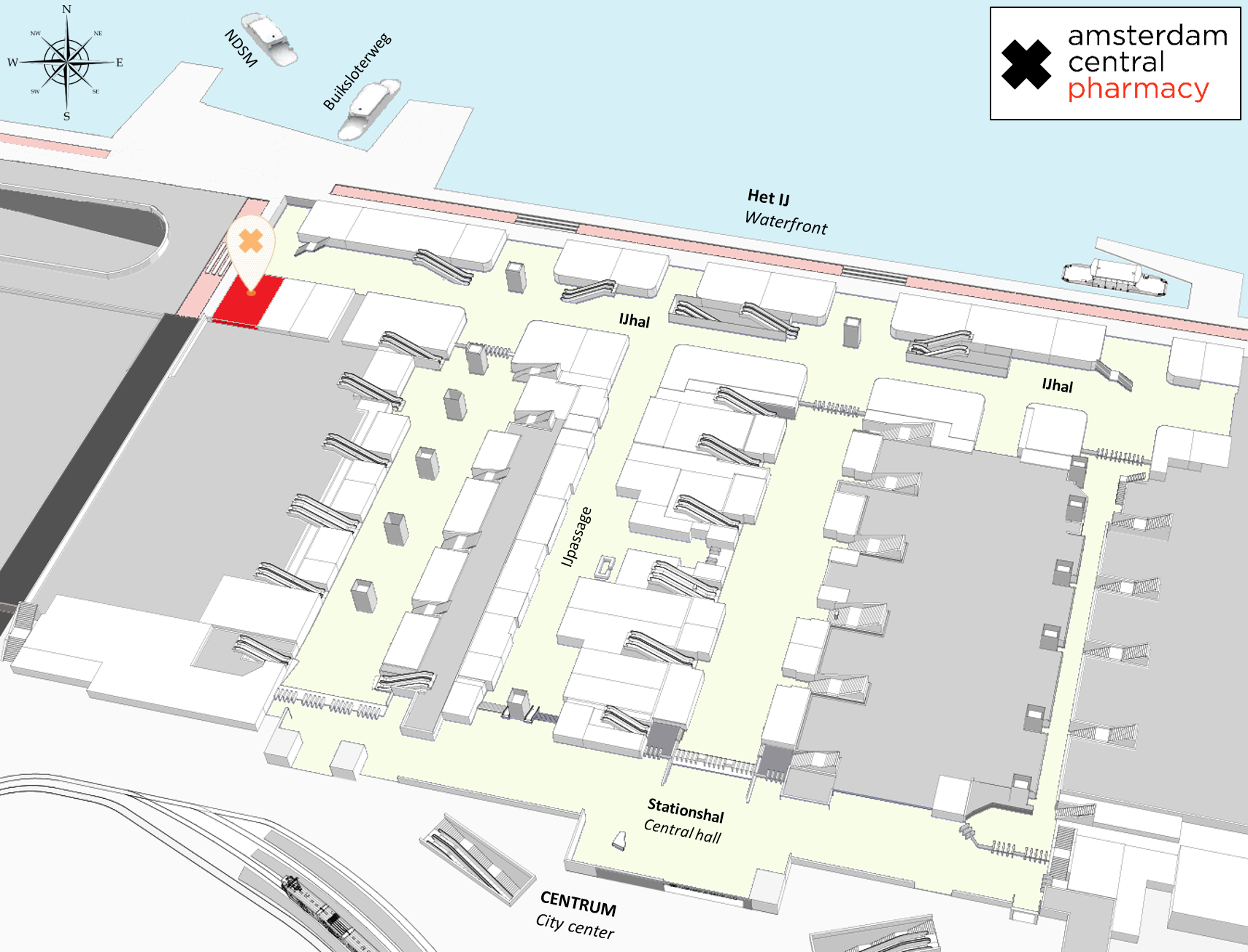 Plattegrond Amsterdam Central Pharmacy