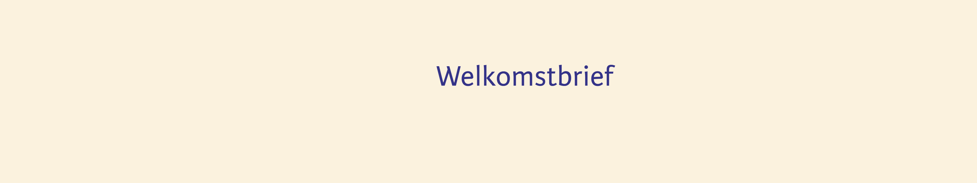 Welkomstbrief